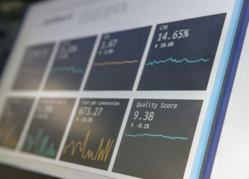 A/B testing monitoring on screen